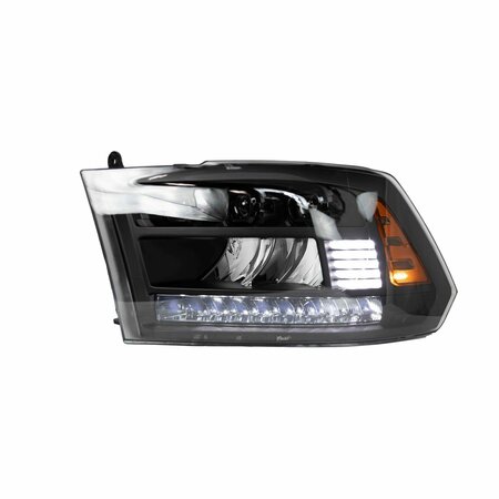 Renegade Fullled High/Low Beam Sequentail Head Light - Black/Clear CHRNG0675-B-SQ